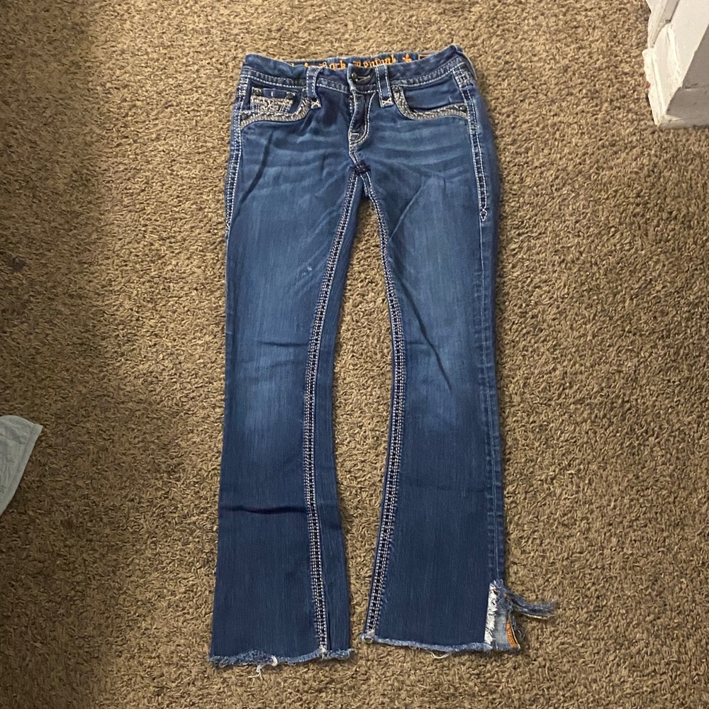 Rock Revival Blue Low Rise Flare Jeans